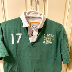 Guinness short sleeve rugby shirt. Green Mens XL